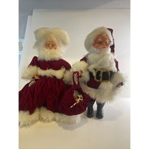 vintage mr and mrs claus 13 Inches Tall With His Christmas Bag‎ ( Santa )